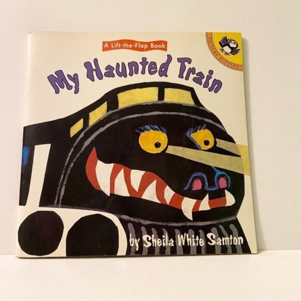 Vintage 1995 Lift the Flap  Book My Haunted Train by Sheila White Samton